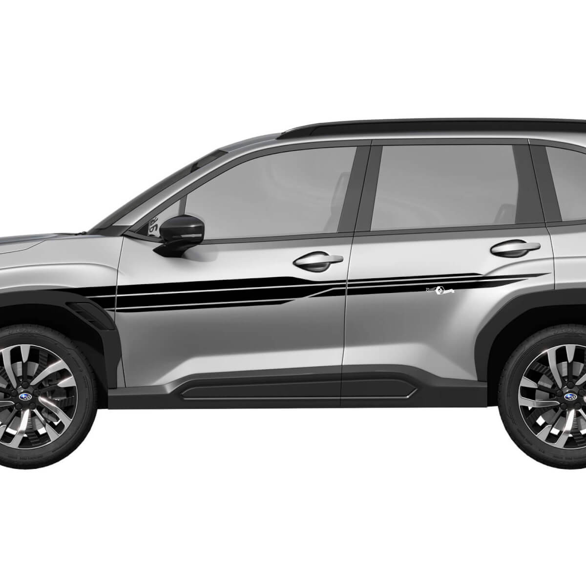 Zijdeur Strepen Racestrepen Vinyl Decal - Grafische Sticker universele pasvorm Suba Forester 1