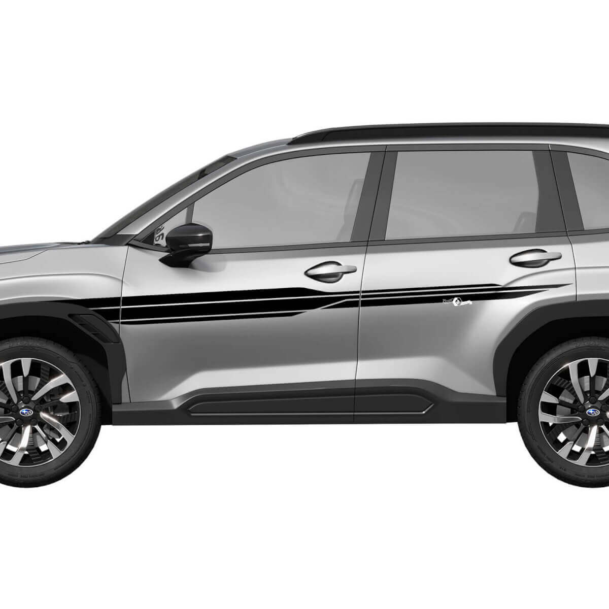 Zijdeur Strepen Racestrepen Vinyl Decal - Grafische Sticker universele pasvorm Suba Forester 1
