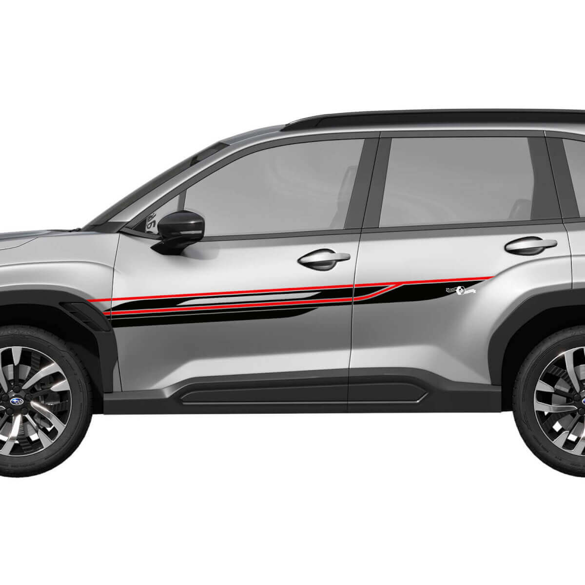Zij deuren racestrepen vinyl sticker - grafische sticker Universal Fit Subaru Forester 2 kleuren
