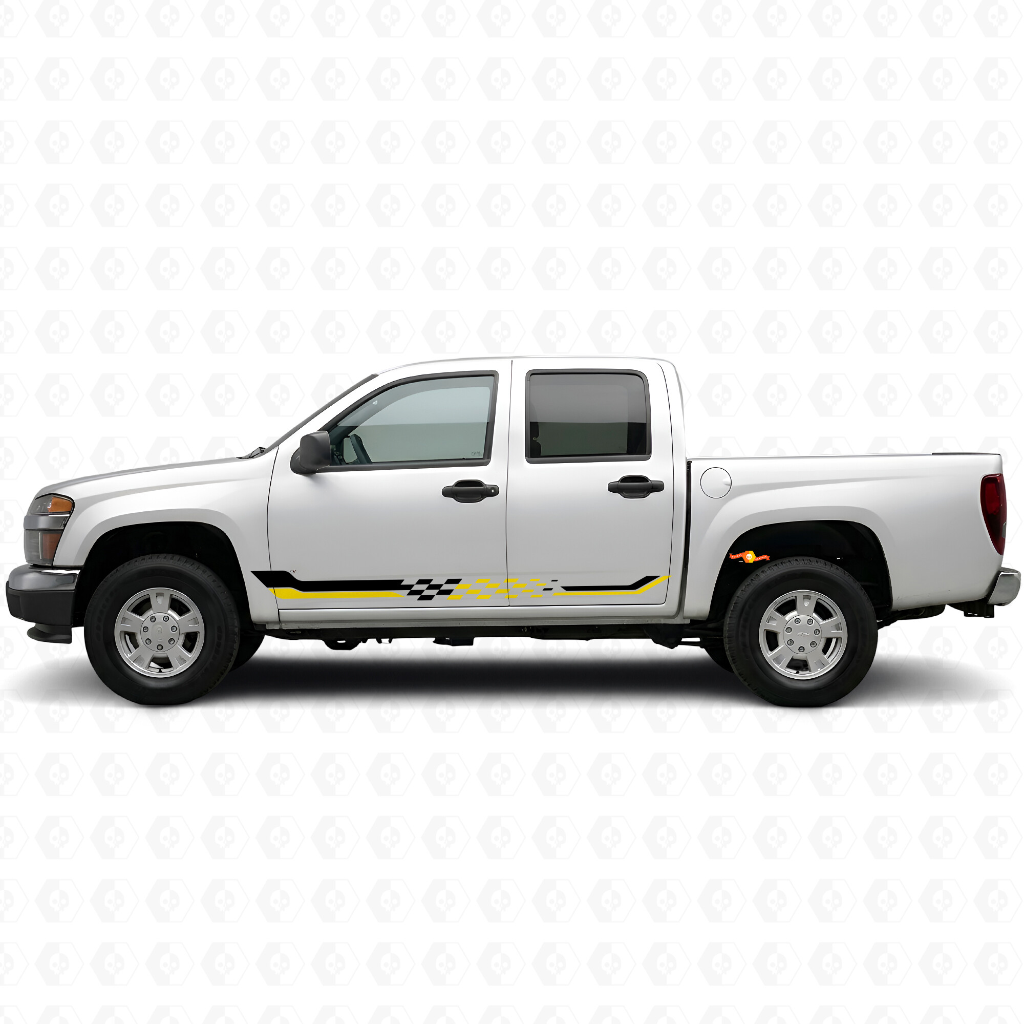 Geruite Race Deur- en Rocker Panel Vinyl Stroken voor Chevrolet Colorado 1e Gen 2004-2012