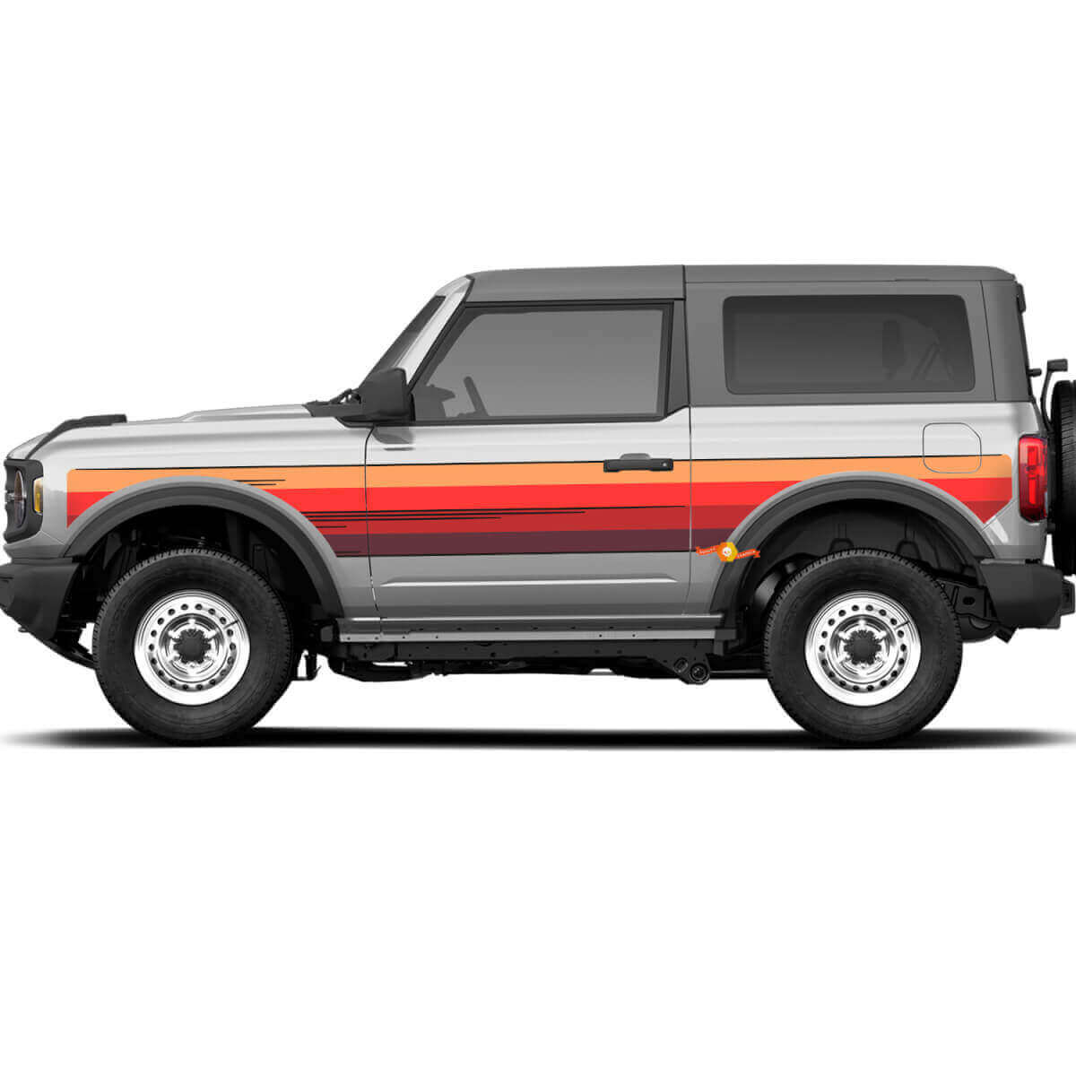 Zijklep Retro Vintage Strepen Decal Vinyl Sticker Grafieken 2 voor Ford Bronco