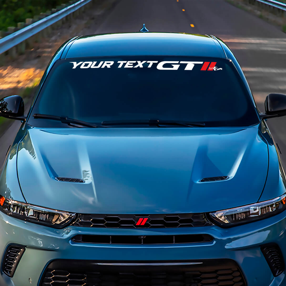 GT Stijl Aangepaste Lettering Voorruit Vinyl Decal voor Dodge Hornet