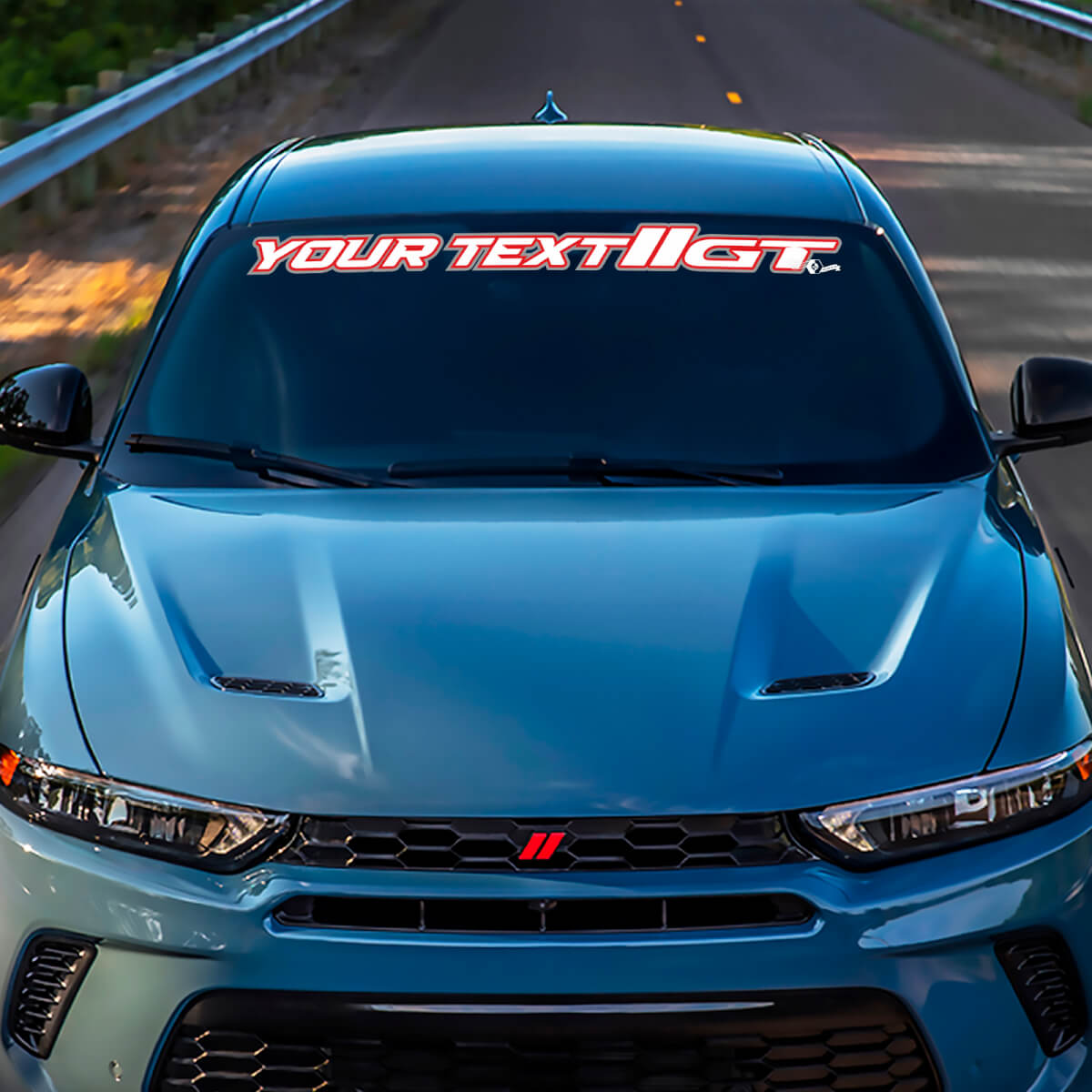Outline Lettering GT-stijl Voorruit Vinyl Decal voor Dodge Hornet