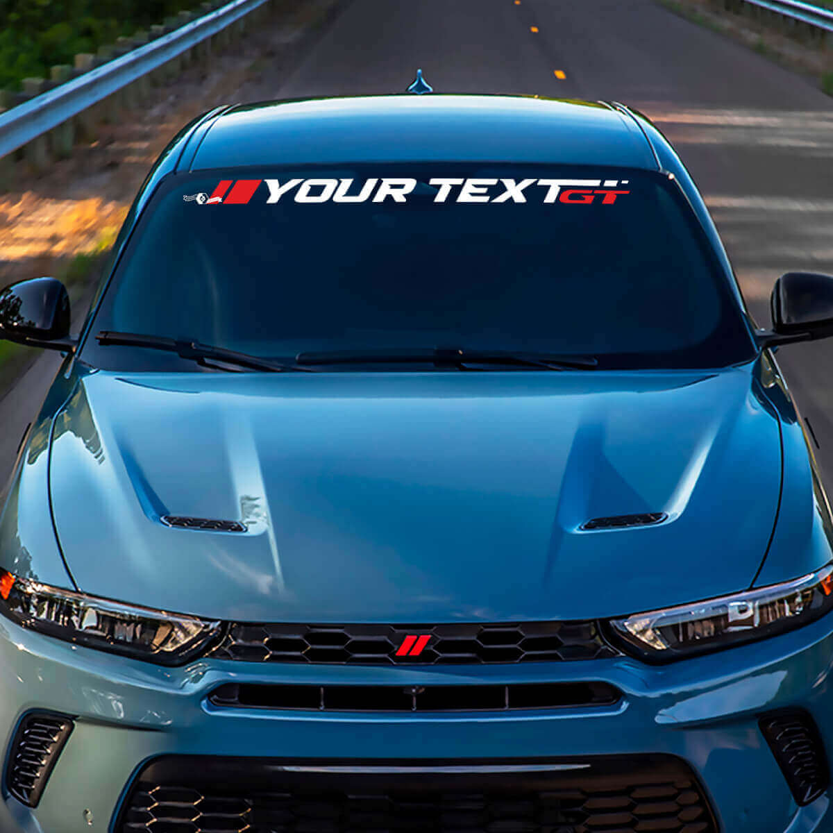Aangepaste letters op ruit vinyl sticker voor Dodge GT Hornet