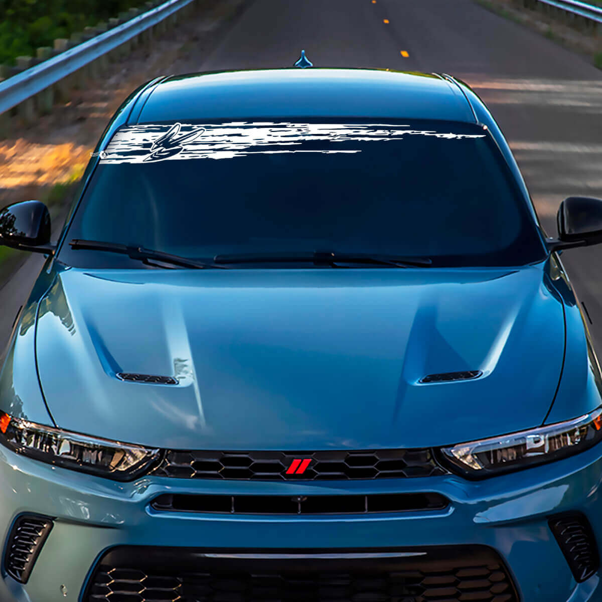 Voorruitbanner sticker sticker vinylgraphics passen om Hornet te ontwijken
