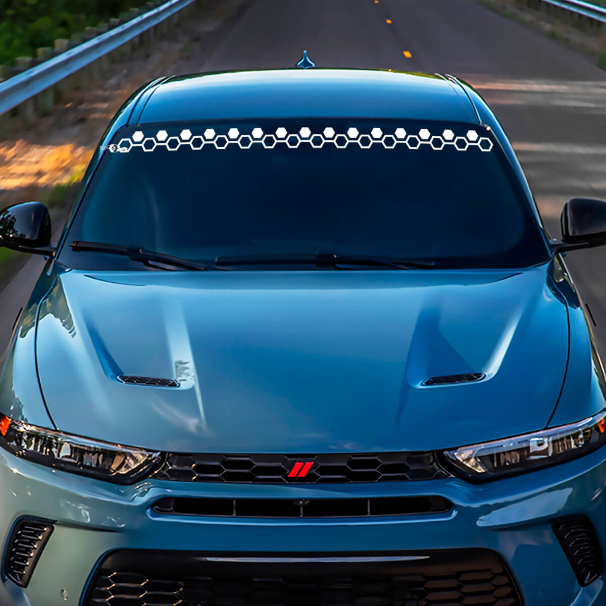 WINDSHIELD BANNER Honeycomb Decal Sticker Vinyl Graphics geschikt om Hornet te ontwijken
