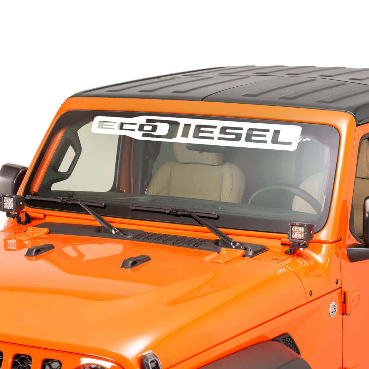 EcoDiesel Lettering Voorruit Grafische Vinyl Decal Sticker 2 voor Jeep Wrangler