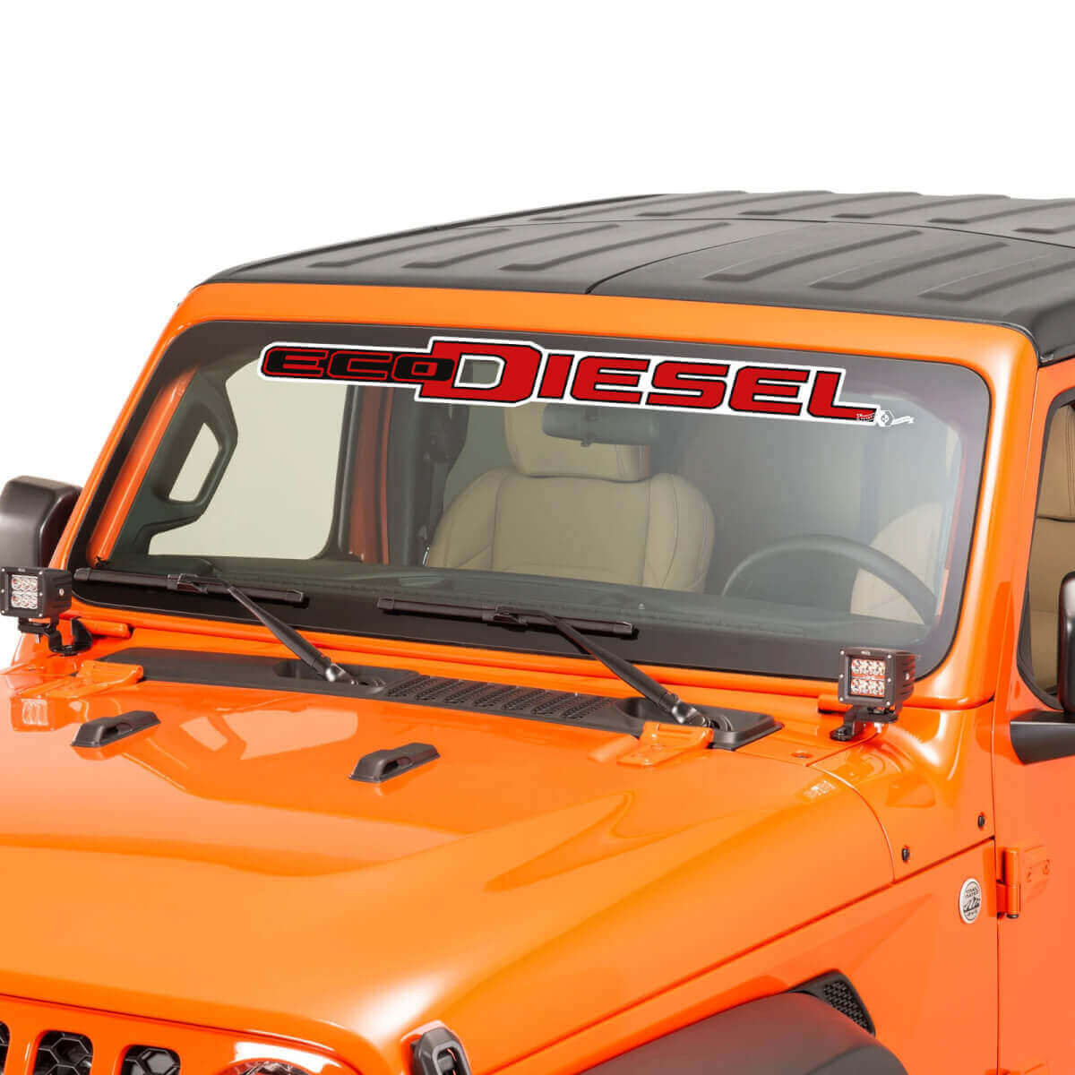 EcoDiesel Lettering Voorruit Grafische Vinyl Sticker 5 voor Jeep Wrangler