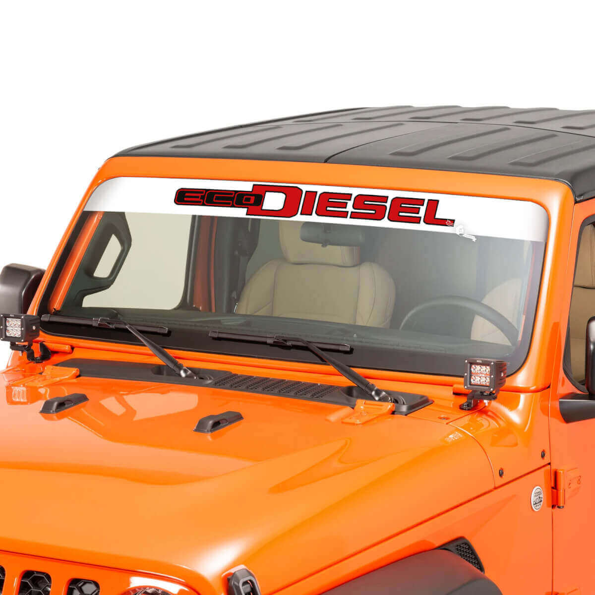 EcoDiesel Lettering Banner Voorruit Grafiek Vinyl Decal Sticker voor Jeep Wrangler
