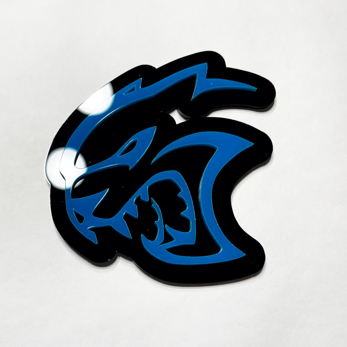Aangepaste 3D Badge Hellcat Dodge Fender Badges Tailgate Emblem Front Grille Badge Blue
