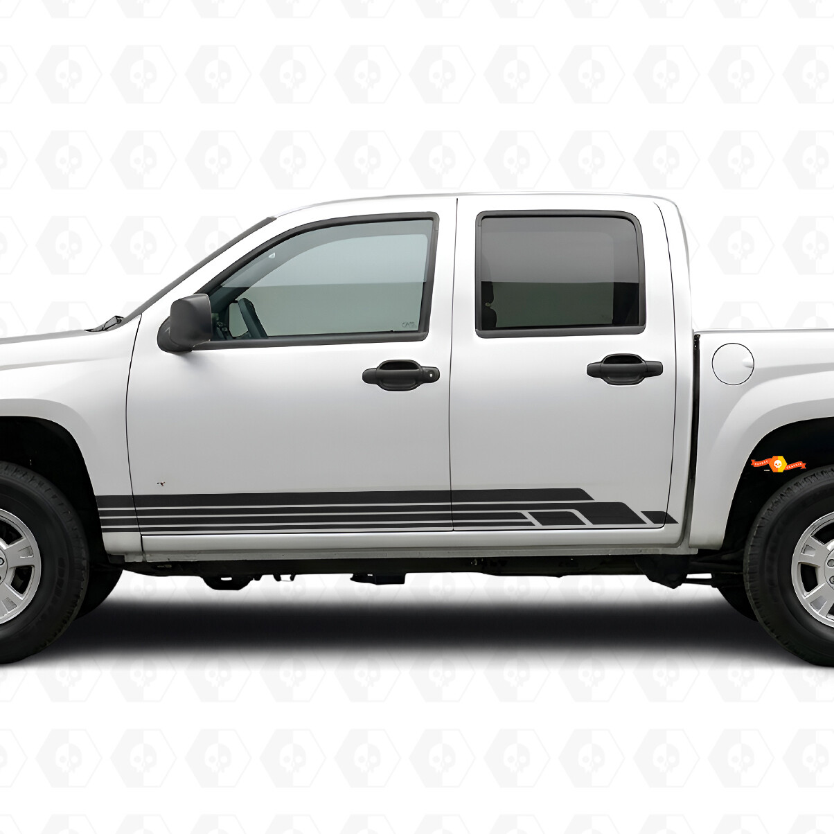 Gelaagde Lightning Deur- en Dorpelpaneel Vinyl Strepen voor Chevrolet Colorado 1e Gen 2004-2012