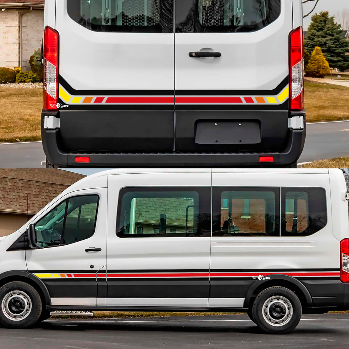 Ford Transit Retro Achter zijdeuren Afbeeldingen Vinyl Decal Sticker
