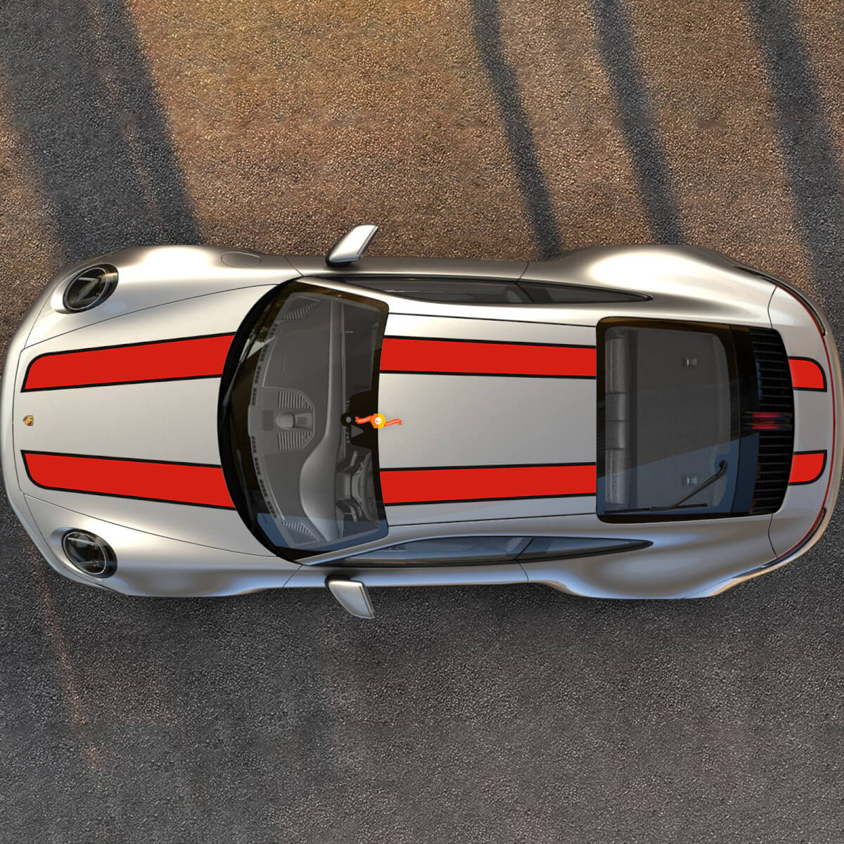 Porsche Carrera Hood Dak Trunk Racing Stripes Stickers Stickers Graphics
