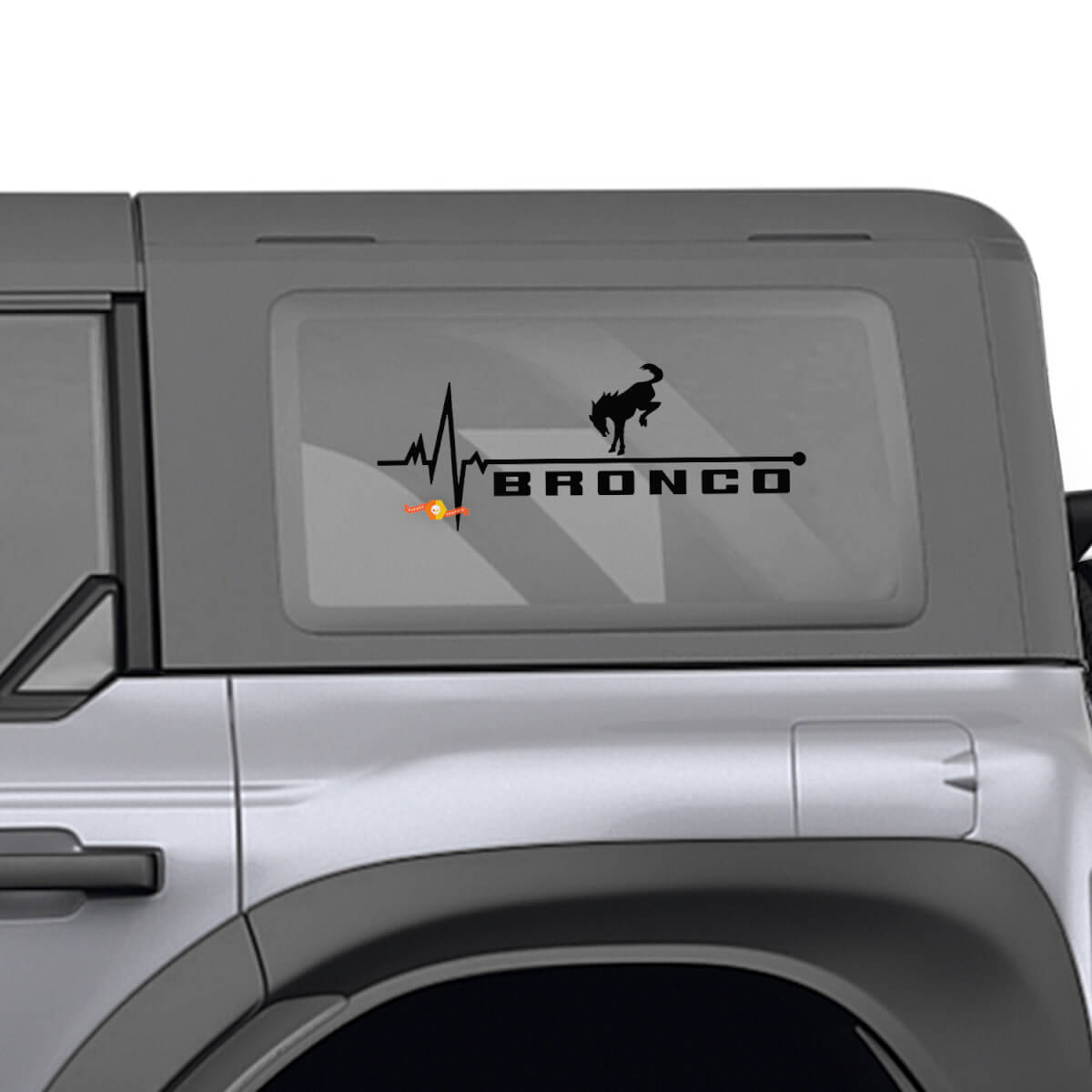 Ford Bronco Achterzijde Raam hart Puls Love grafische stickers
