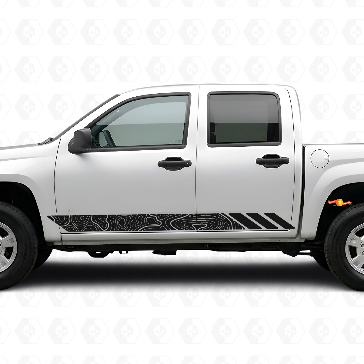 Topografische Contour Deur- & Sierlijst Vinyl Strepen voor Chevrolet Colorado 1e Gen 2004-2012