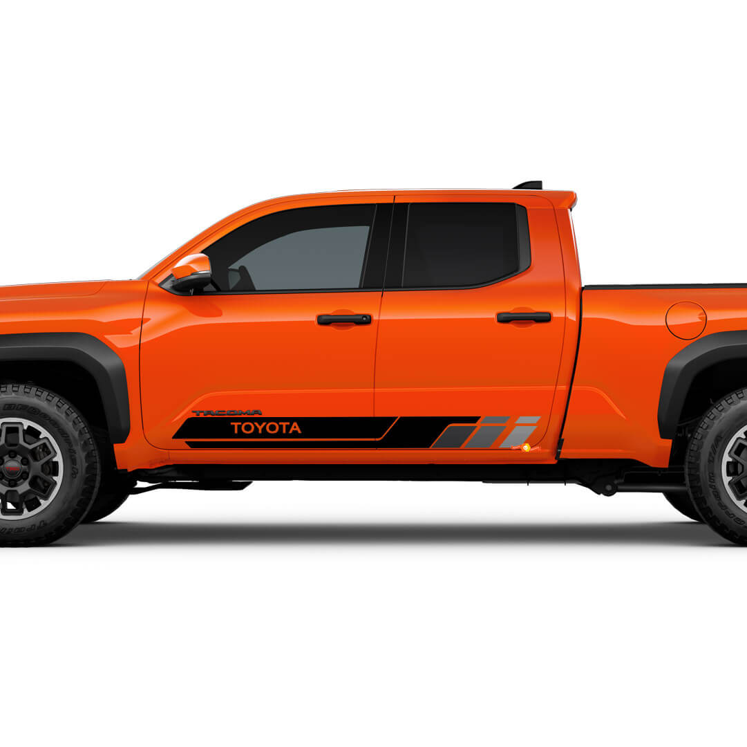 Zij deuren rocker paneelstrepen vinylstickers sticker kit voor Toyota Tacoma
