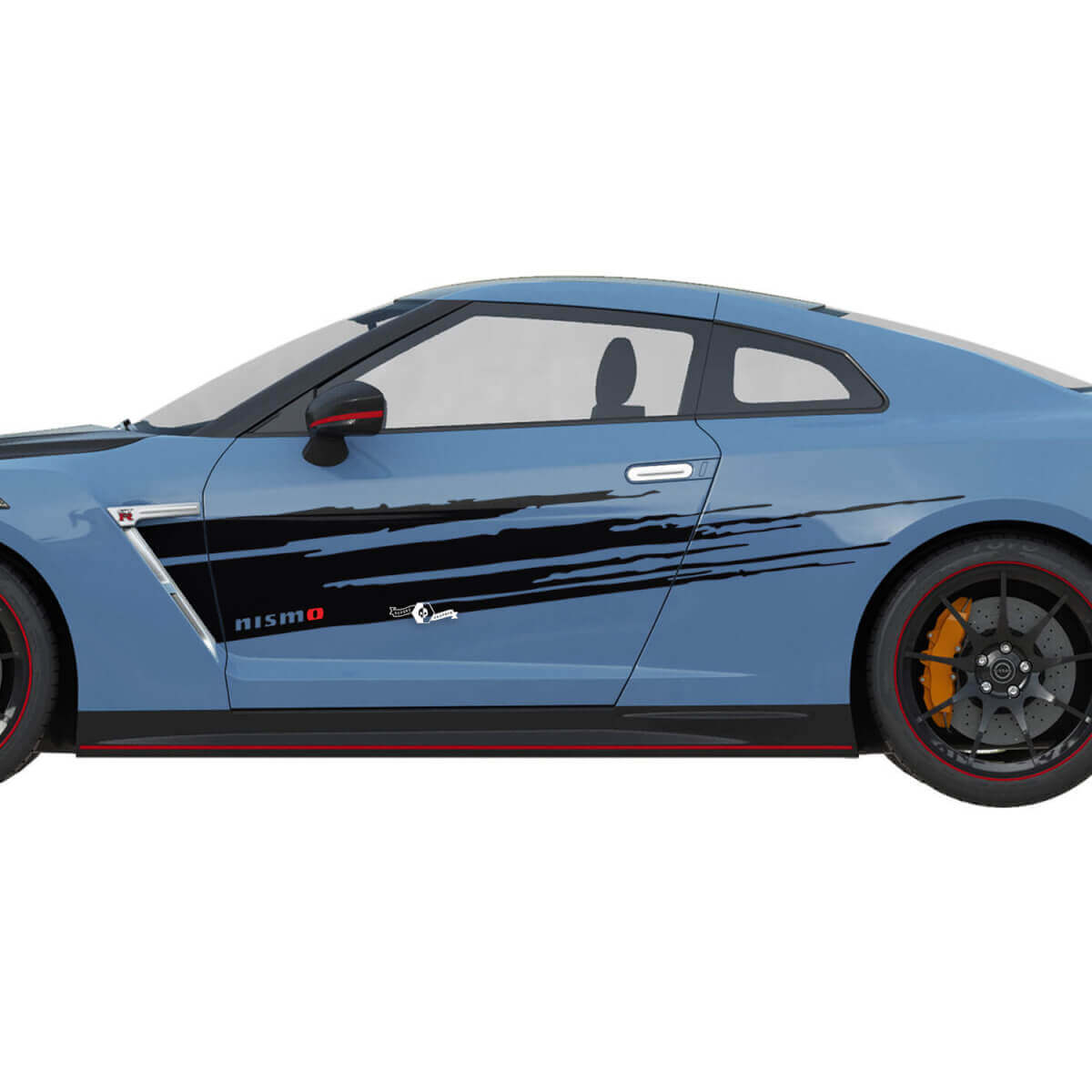 Zijde distressed graphics nismo stijl sticker kit voor nissan gt-r

