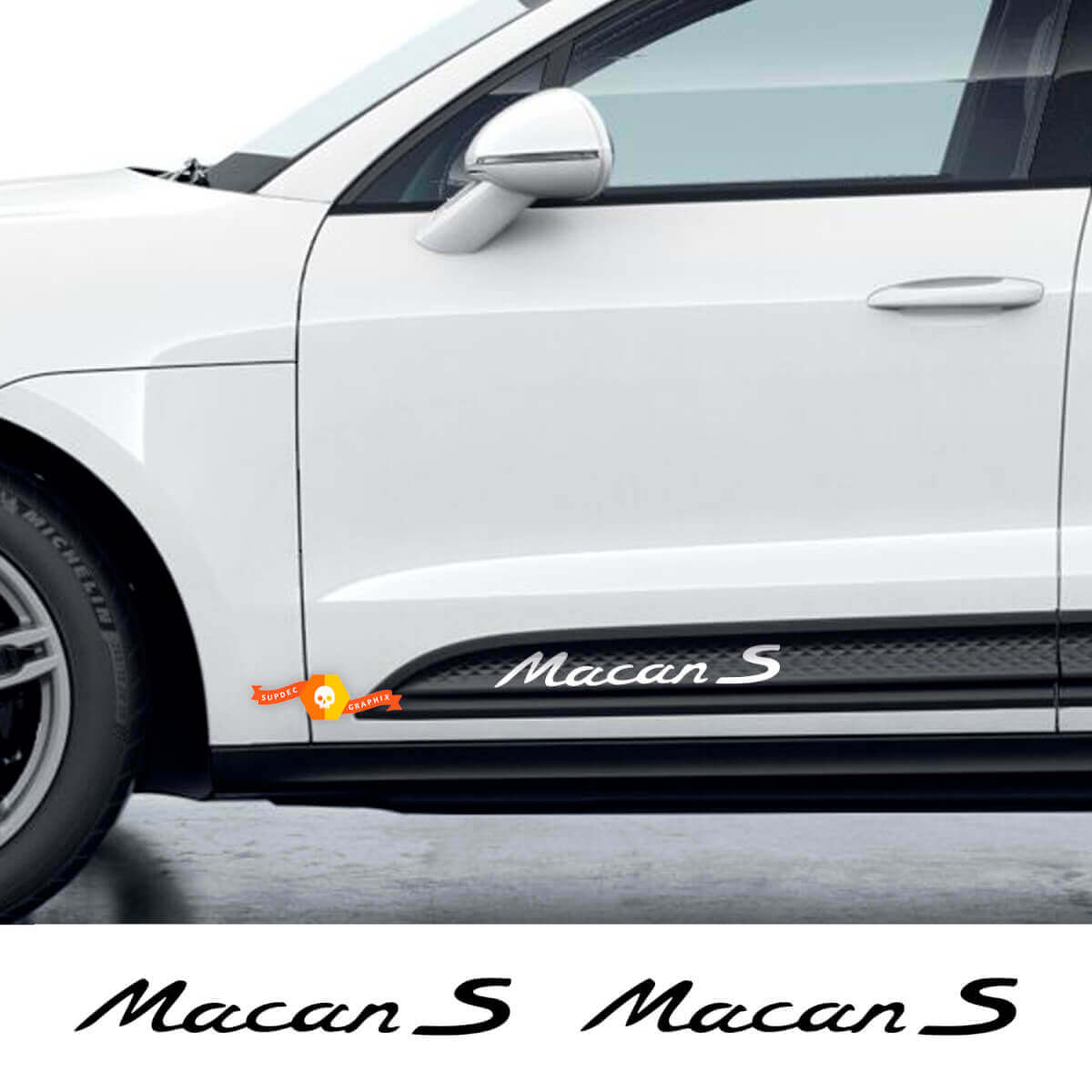 Macan S Zijdeur Vinyl Decal Set voor Porsche Macan
