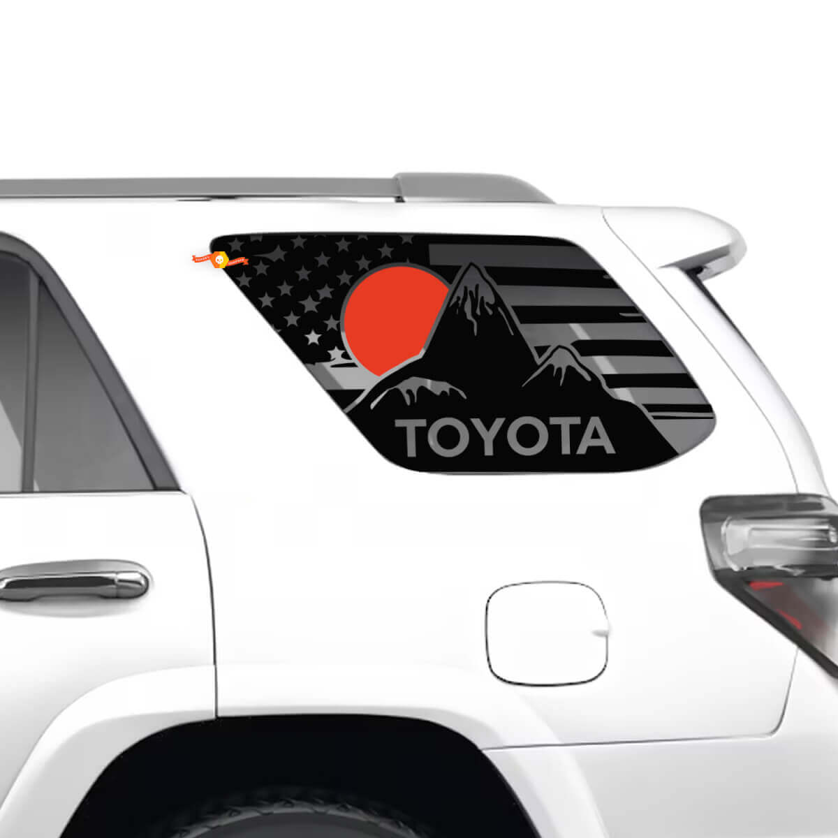 Zijwijk raambergen zonsondergang vinylstickers sticker kit voor Toyota 4Runner
