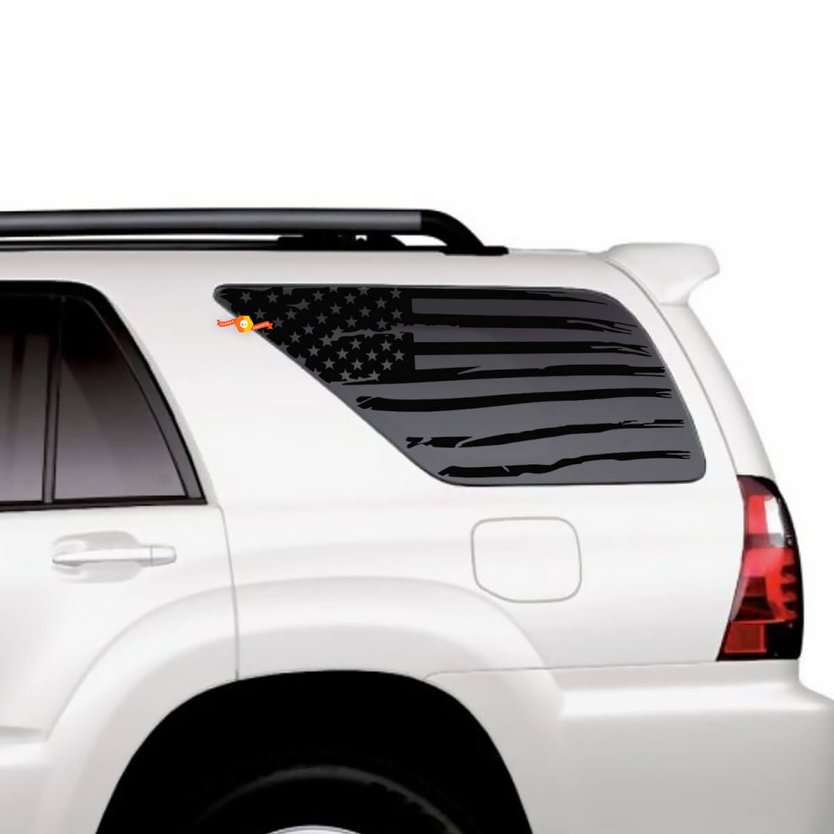 Zij kwart raam ons vlag patriottische bergen zonsondergang vinylstickers sticker kit voor Toyota 4Runner
