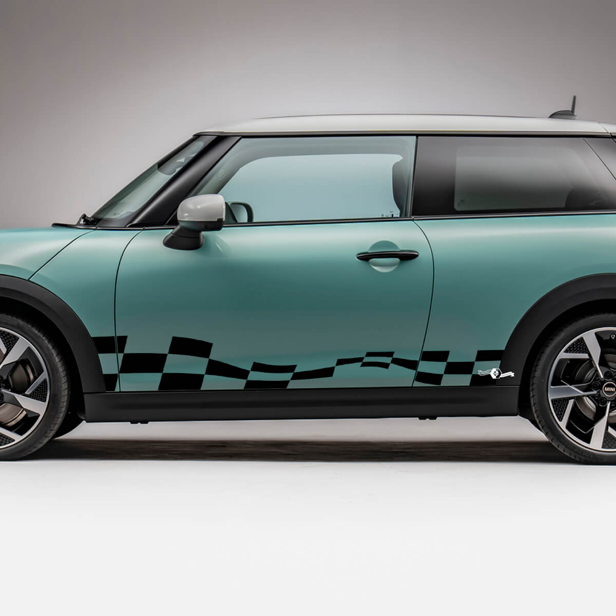 Zijraces geruite strepen Graphics Decal voor Mini Cooper S 2

