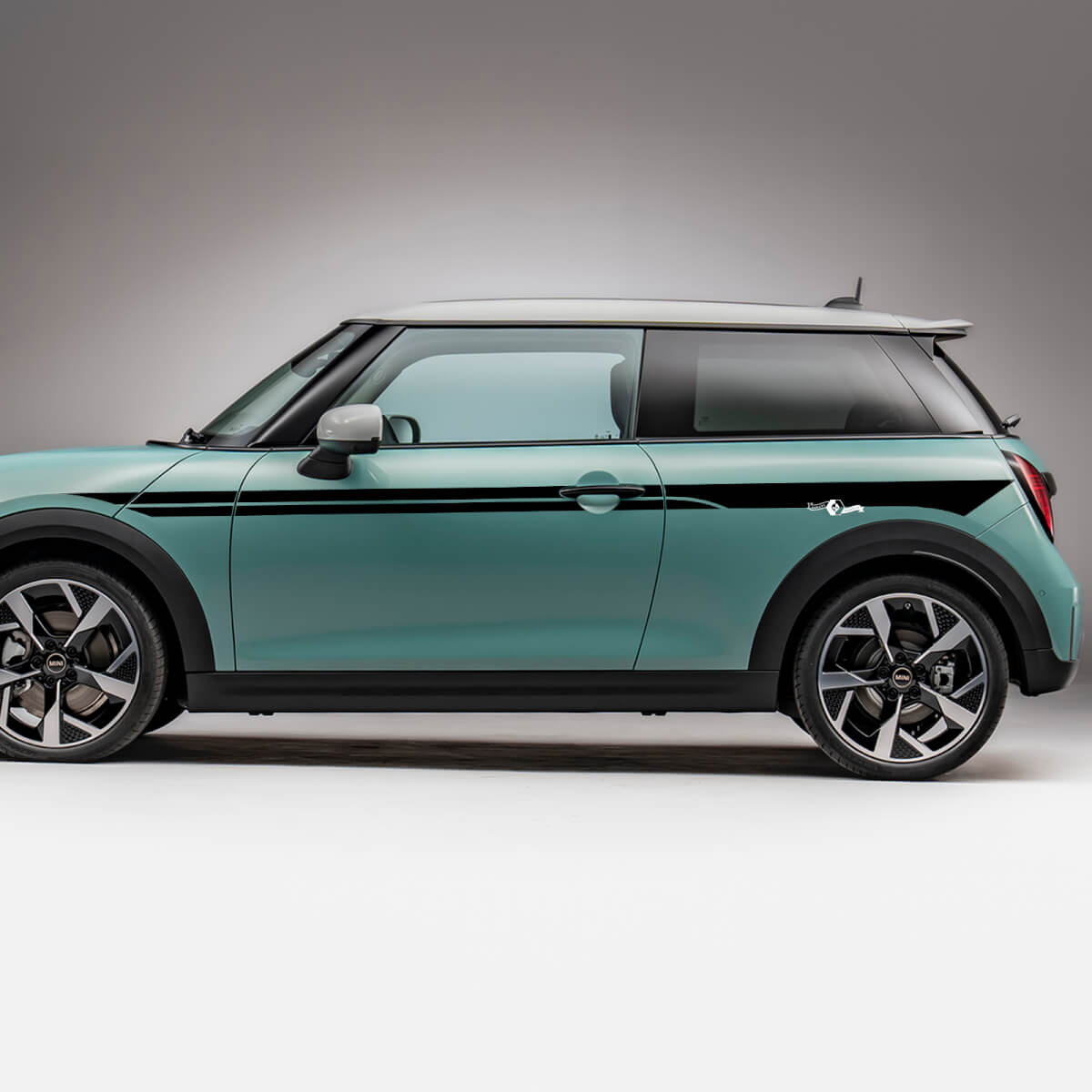 Zijdeuren accent racestrepen grafische sticker voor mini cooper s
