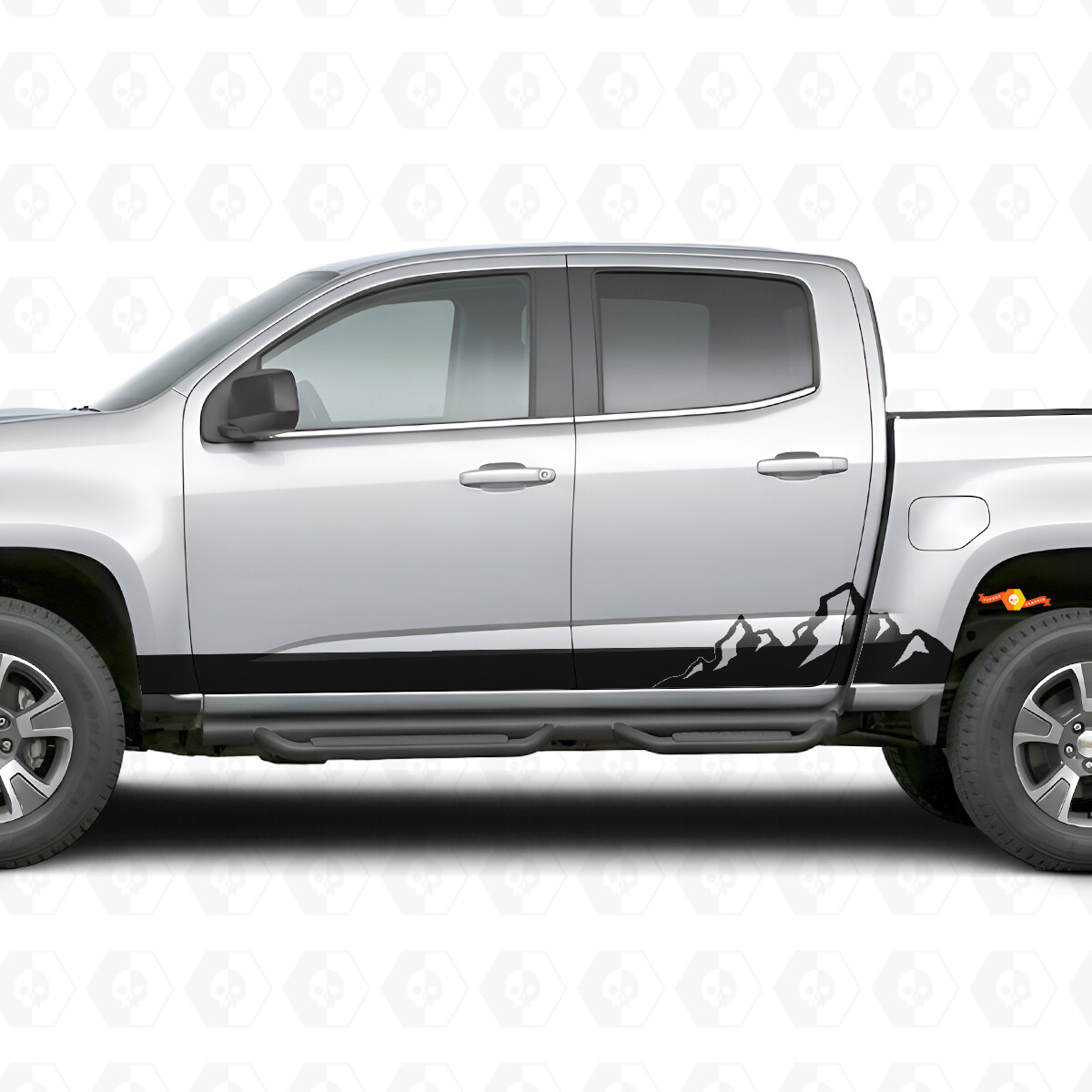 Mountain Range Deur- en Rockerpaneel Vinyl Strepen voor Chevrolet Colorado 2e generatie 2015-2022
