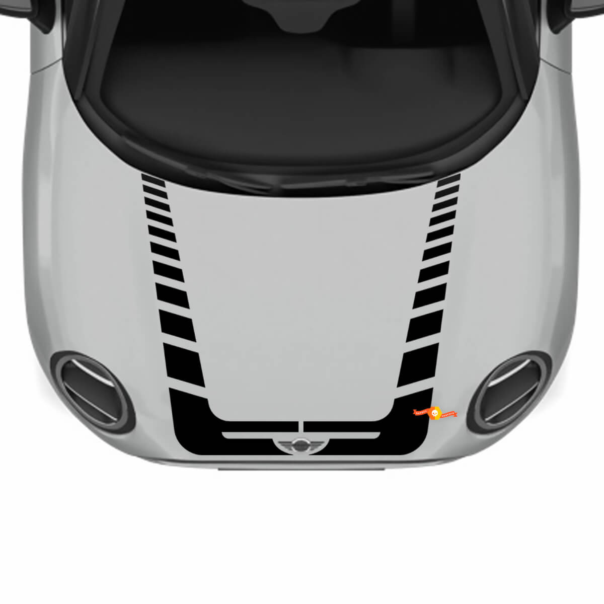 Hood Racing Stripes Rally Decal grafische sticker voor Mini Cooper
