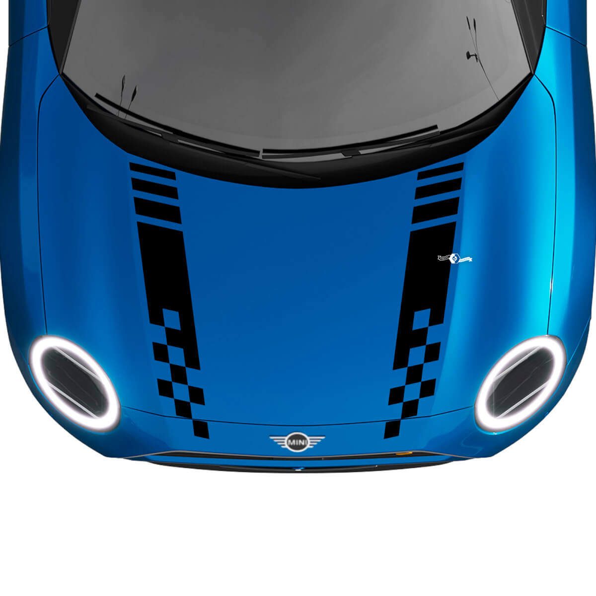 Hood geruite racestrepen Rally Decal grafische sticker voor Mini Cooper S

