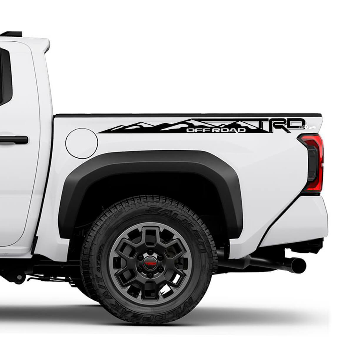 Mountains trd off -road bedrucktruckstickers stickers voor Toyota Tacoma 4e Gen
