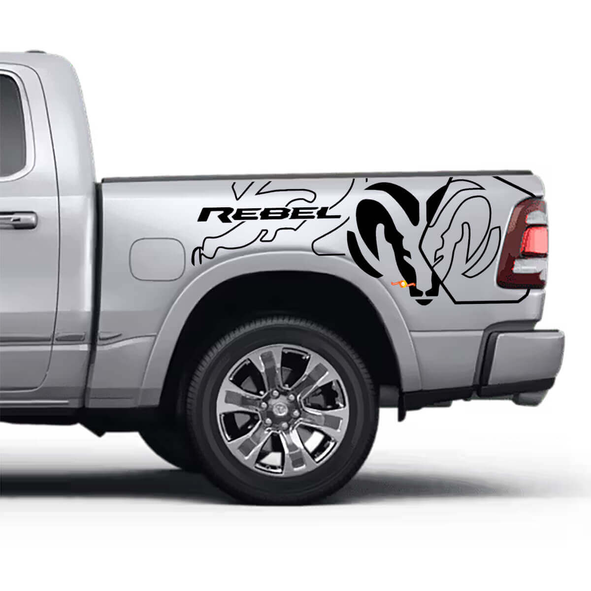 Bed rebellen stickers stickers side graphics voor Dodge Ram Rebel
