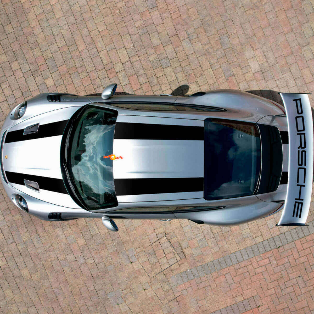 Racing Stripes Bovenkant & Spoiler Vinyl Decal Kit voor Porsche 911 GT3 RS Cup