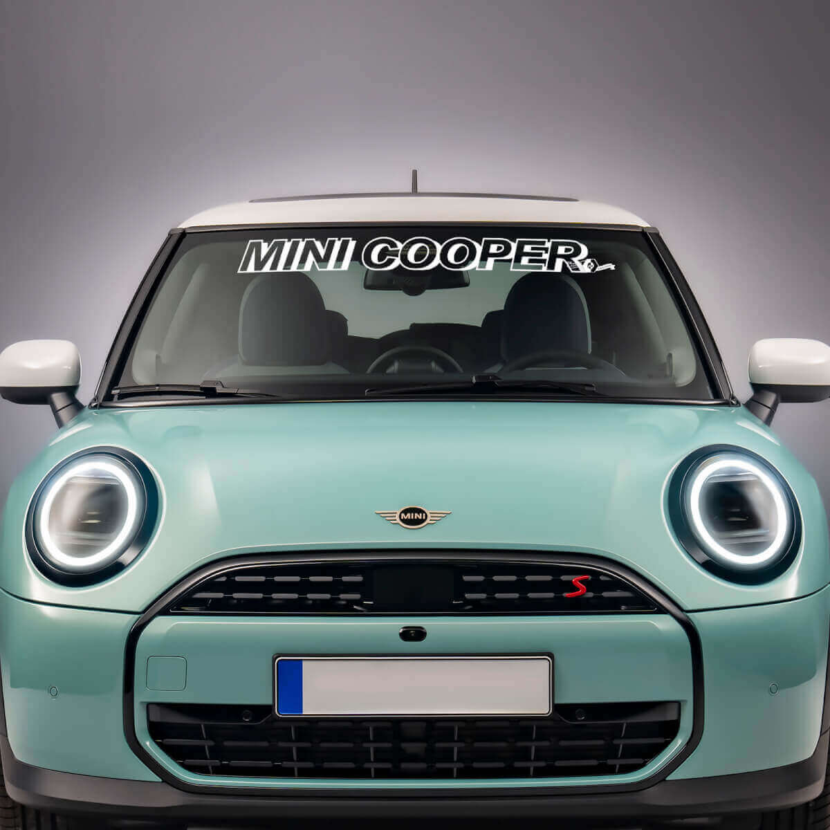 WINDSHIELD GERKOPERDE STRIPE VINYL GRAFISCHE DECAL -sticker voor Mini Cooper S
