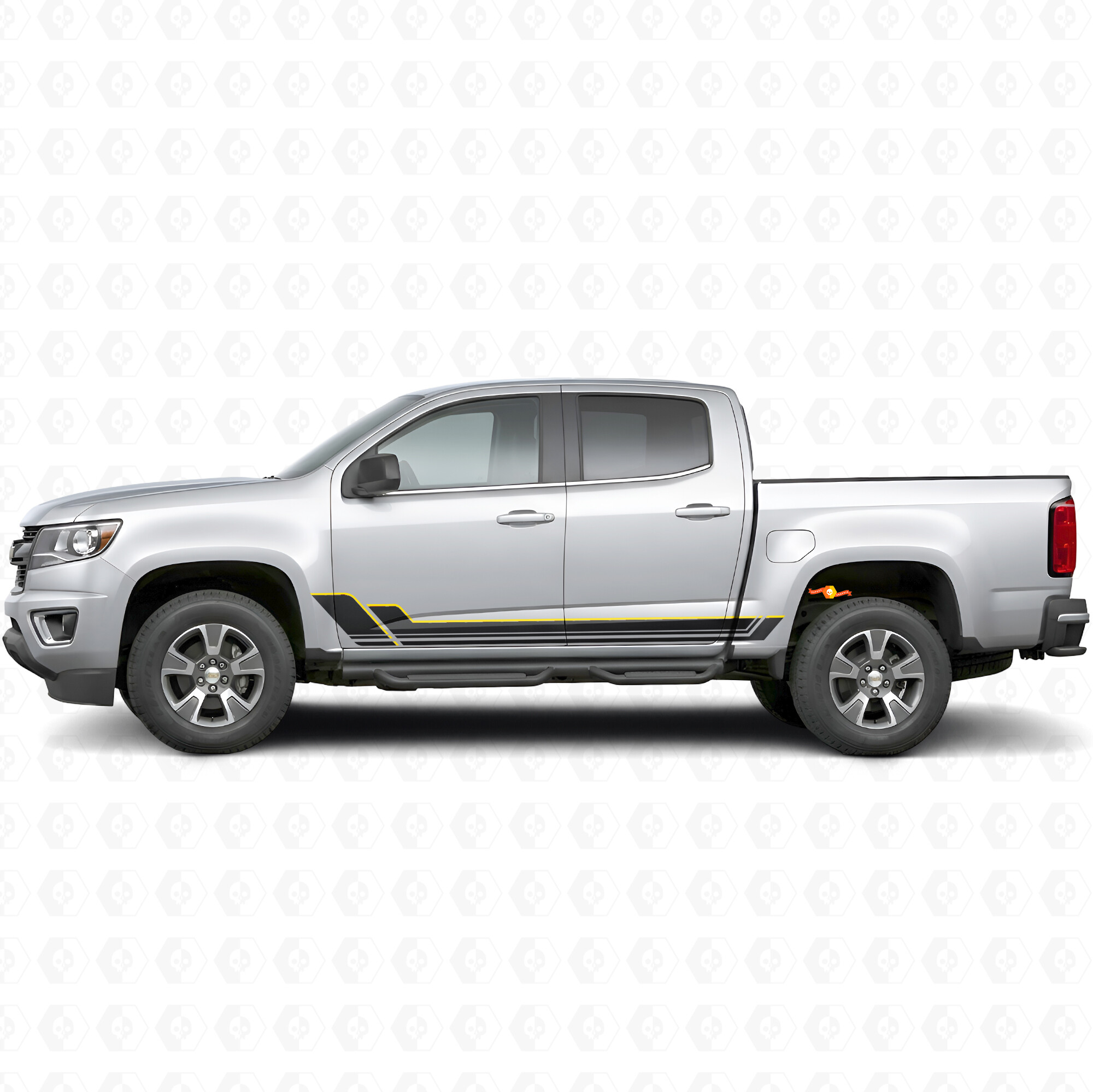 Hoekige Outline Deur- & Rocker Panel Vinyl Strepen voor Chevrolet Colorado 2e Generatie 2015-2022