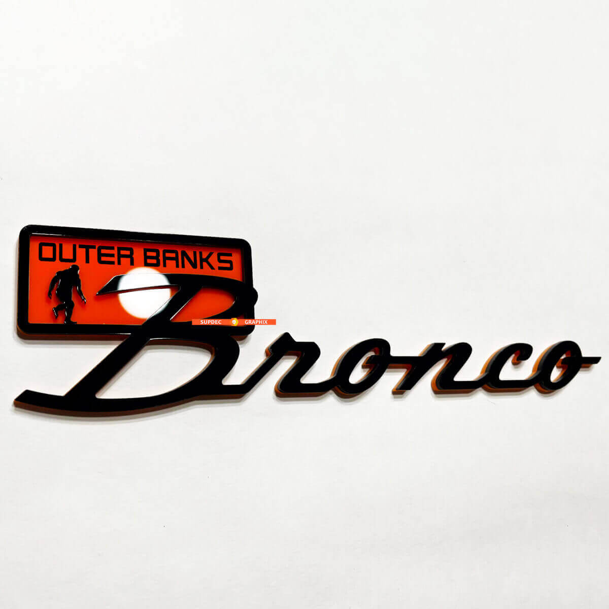 Outer Banks 3D Spatscherm Badge Achterklep Embleem voor Musclecar horse