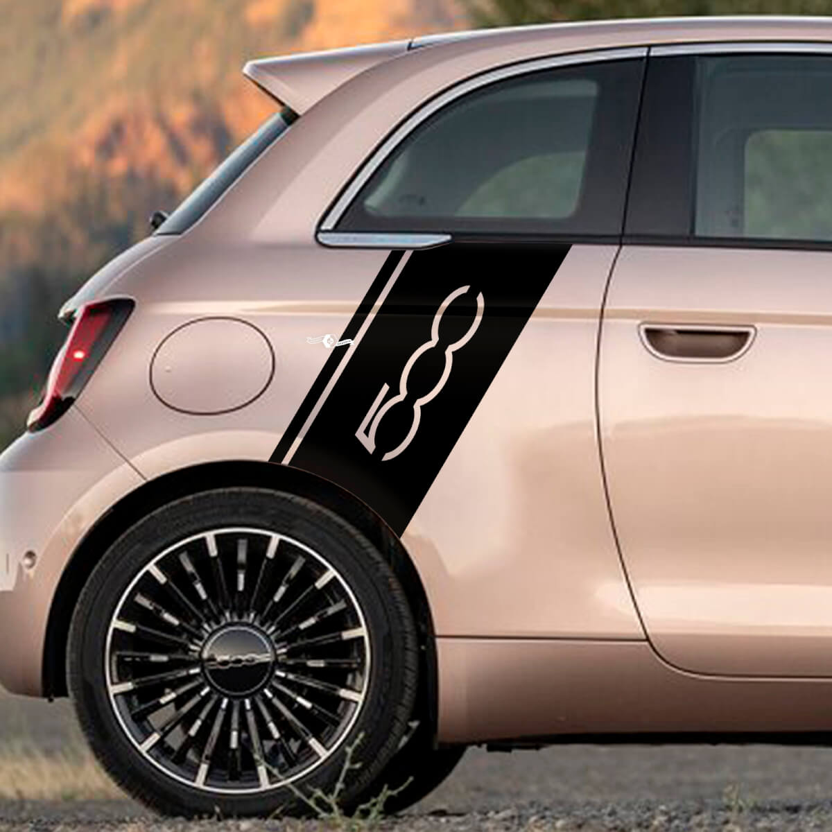 Achter Fender Stripe Decal Side grafische strepen voor Fiat 500
