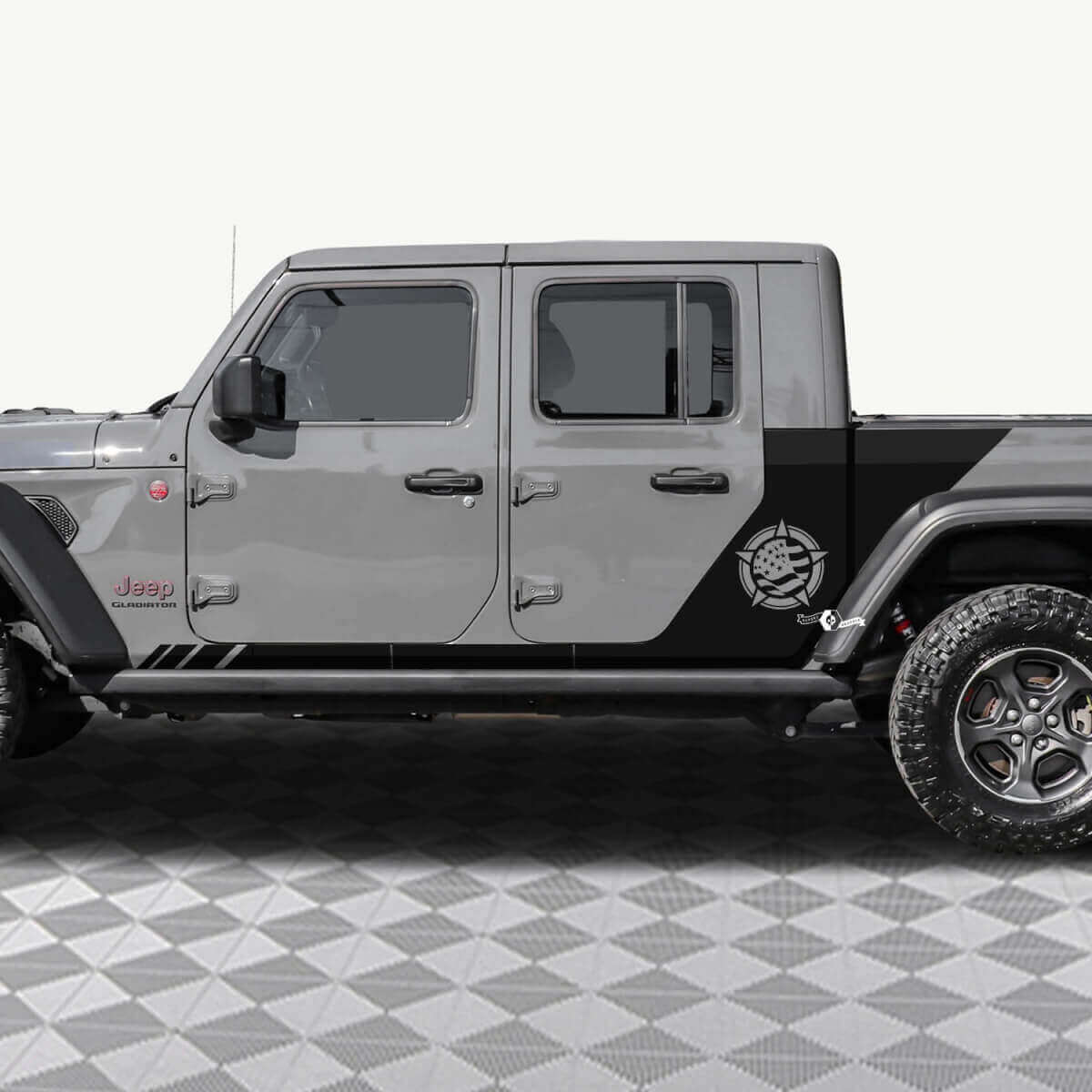 Militaire Ster Amerikaanse vlag Achterzijde Deuren Vinyl sticker passend voor Jeep Gladiator 2
