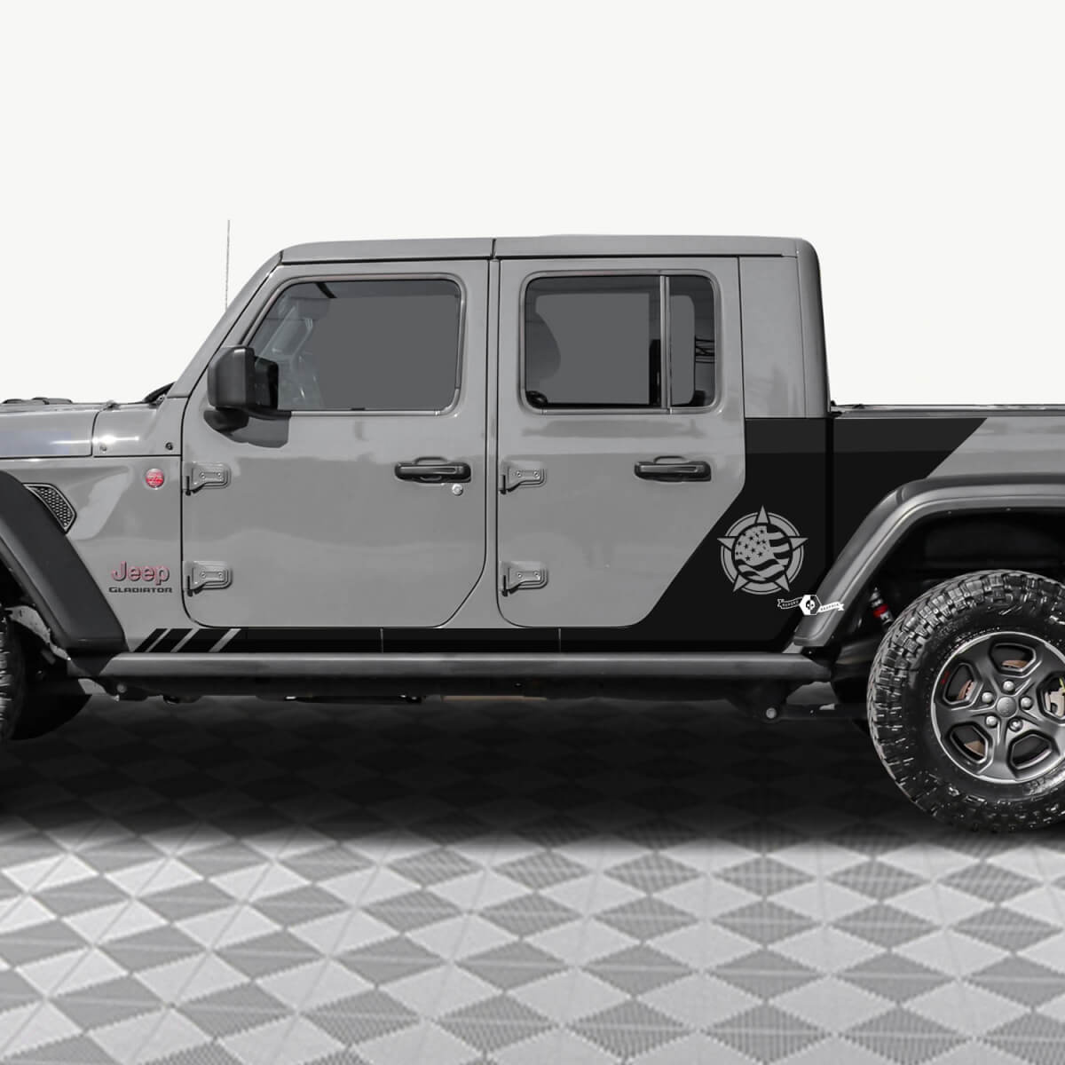 MILITAIRE STAR US VLAG ACHTER ZIJ Deuren Vinyl Decal Sticker Fit Jeep Gladiator 2
