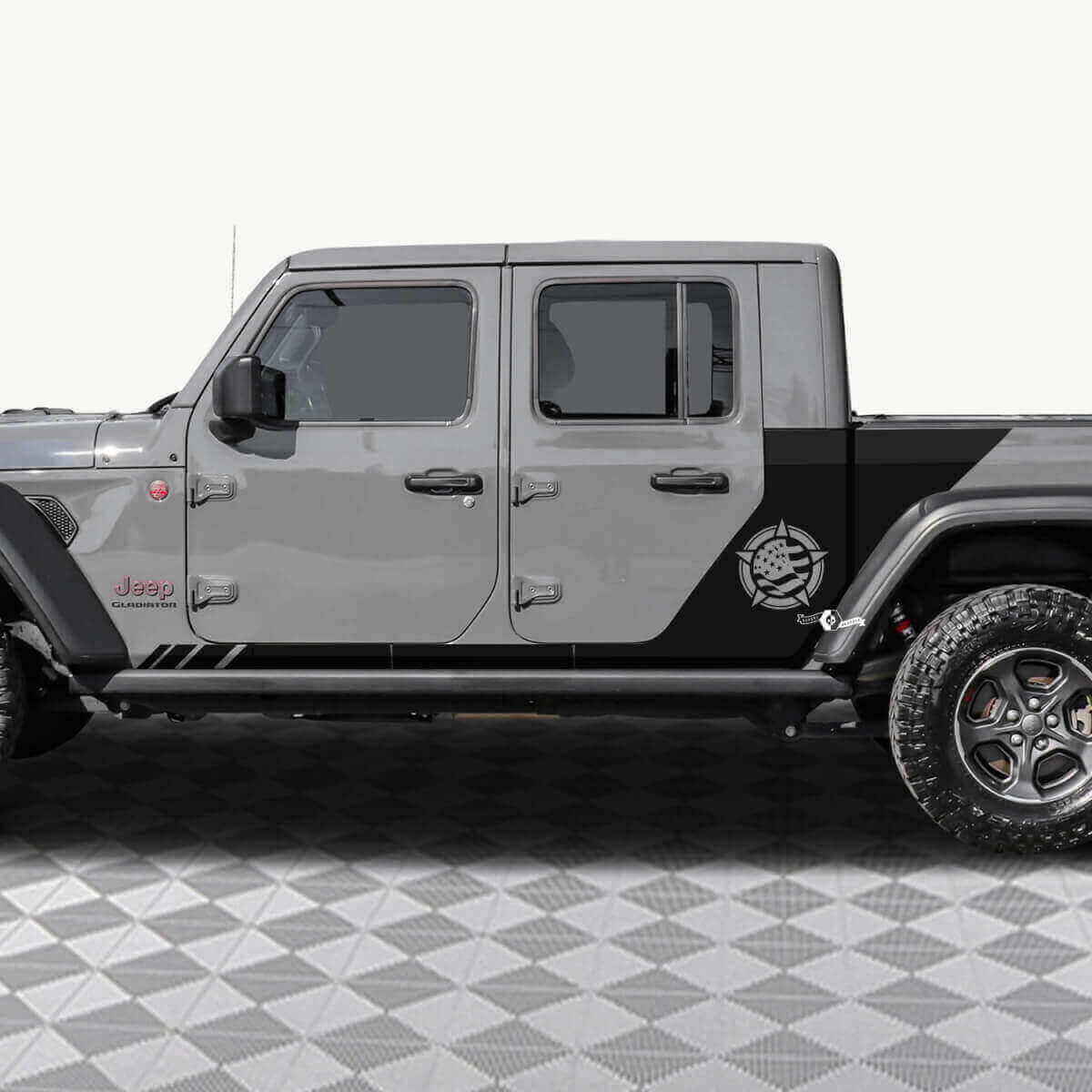 Militaire Ster US Vlag Achterzijde Vinyl Decal Sticker 2 voor Jeep Gladiator