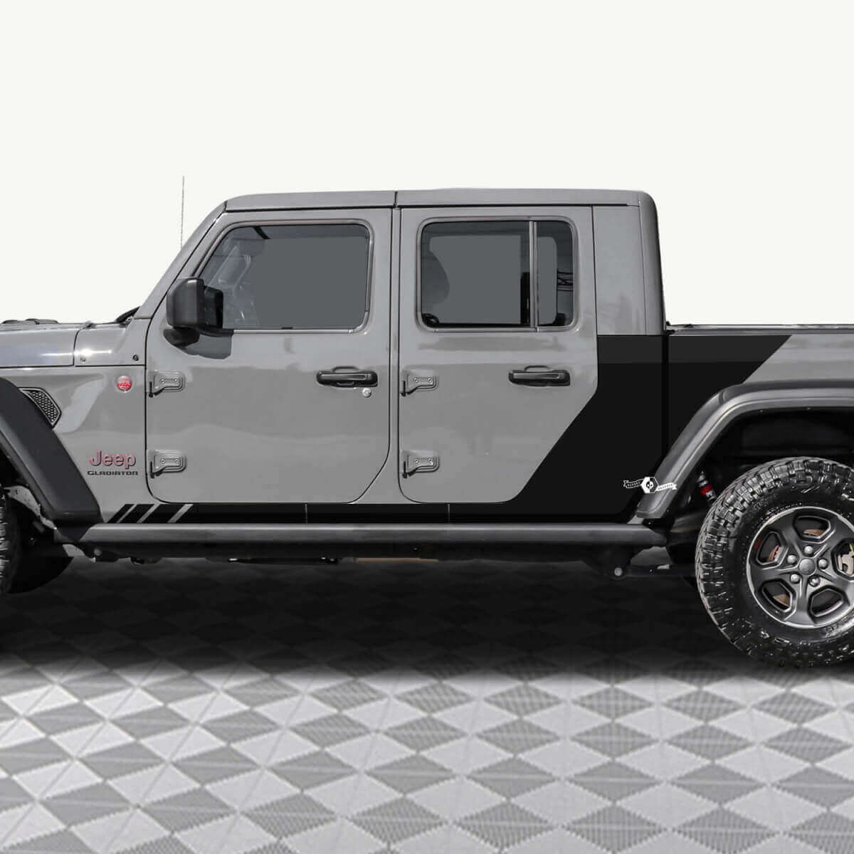 Gedecoreerde zijkstrepen vinyl decalset voor Jeep Gladiator