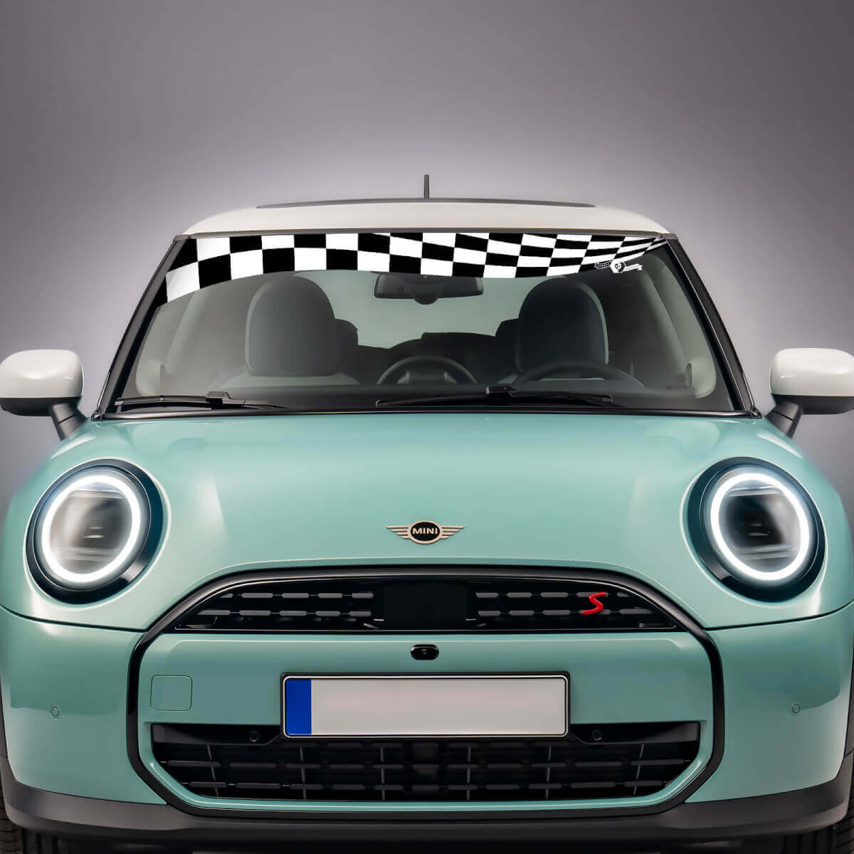 WINDSHIELD Gerichte vlagstreep vinyl grafische sticker sticker voor mini cooper s

