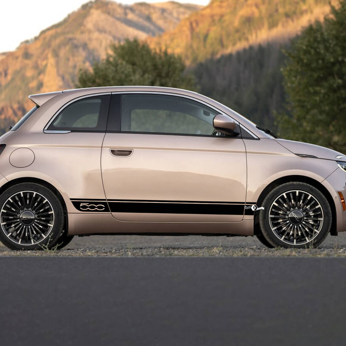 Rocker paneel geruite vlagdeuren sticking side grafische strepen voor fiat 500
