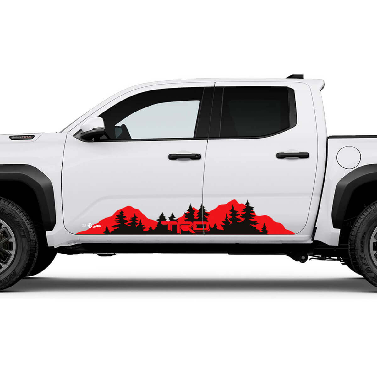 TRD Off Road Side Mountains Trees Rocker Panel Stickers Stickers voor Toyota Tacoma
