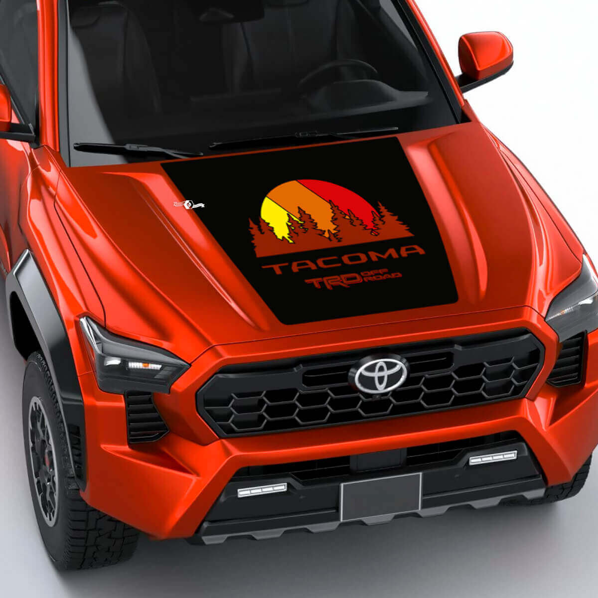 Toyota Tacoma Vintage Stripes Topografische kaart Zijzijkap achtergatstickers stickers
