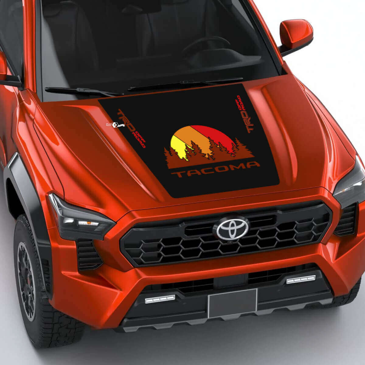 TRD off Road Vintage Retro Heritage Strepen Wrap Hood sticker voor Toyota Tacoma vierde generatie

