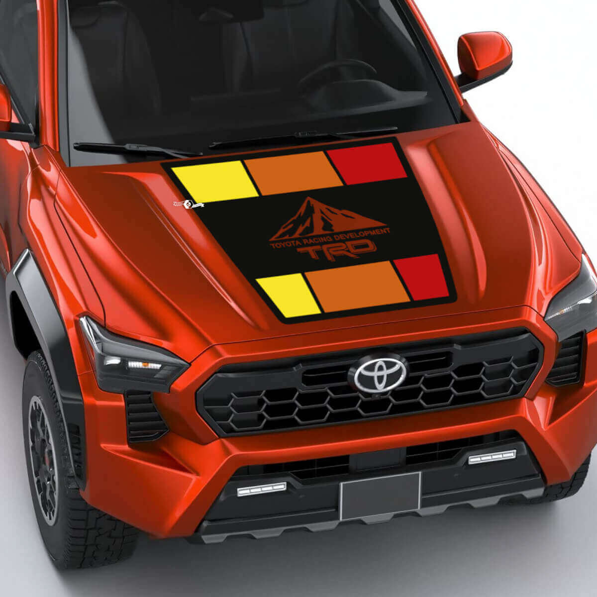 TRD Off Road Mountains Vintage Retro Heritage Stripes Wrap Hood Decal Sticker voor Toyota Tacoma 4e Gen
