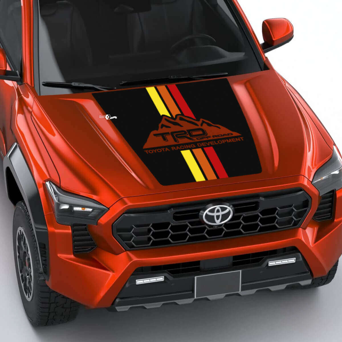 TRD Mountains vintage retro erfgoedstrepen Hood Decal Sticker voor Toyota Tacoma 4e Gen
