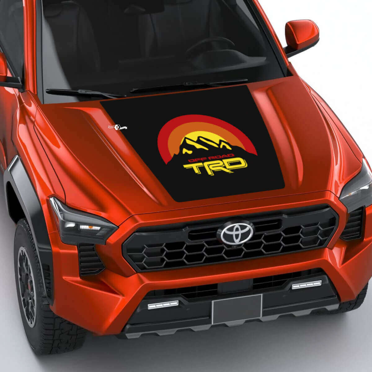 TRD Mountains Vintage Retro Heritage Sun Stripes Hood Decal Sticker voor Toyota Tacoma 4e Gen
