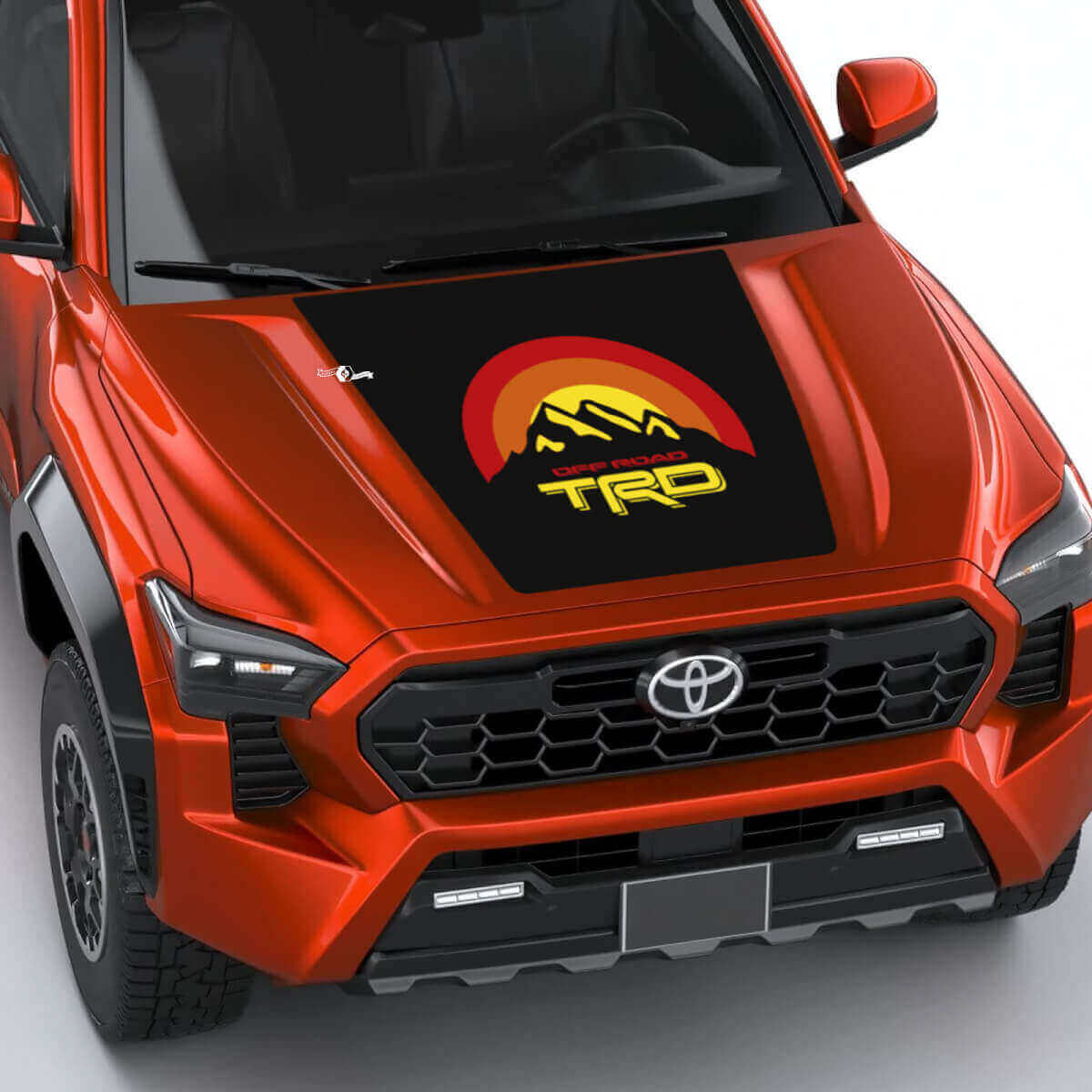 TRD Mountains Vintage Retro Strepen Motorkap Decal Sticker 3 voor Toyota Tacoma 4e Gen