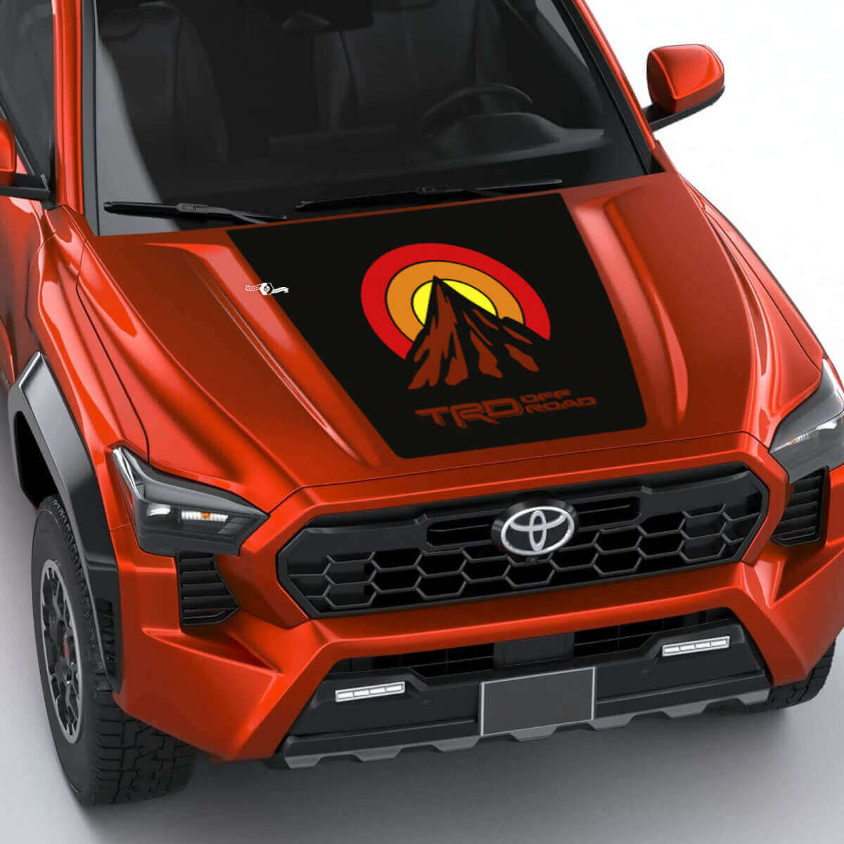 TRD Mountain Vintage Retro Heritage Sun Stripes Hood Decal Sticker voor Toyota Tacoma 4e Gen

